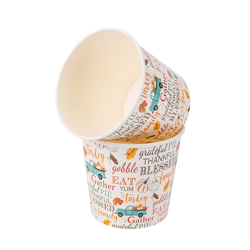 32oz Disposable Biodegradable Paper Ice Cream Cups